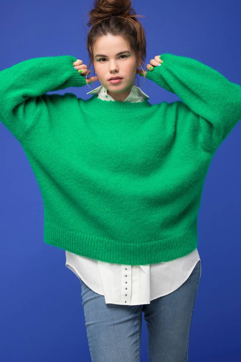 Große Größen Pullover, Damen, grün, Größe: 54/56, Polyester/Synthetische Fasern, Studio Untold von Studio Untold