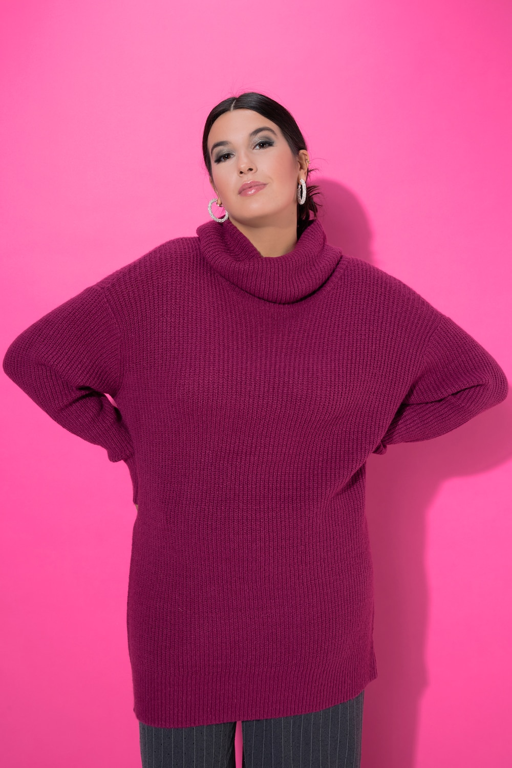 Große Größen Pullover, Damen, rot, Größe: 46/48, Synthetische Fasern, Studio Untold von Studio Untold