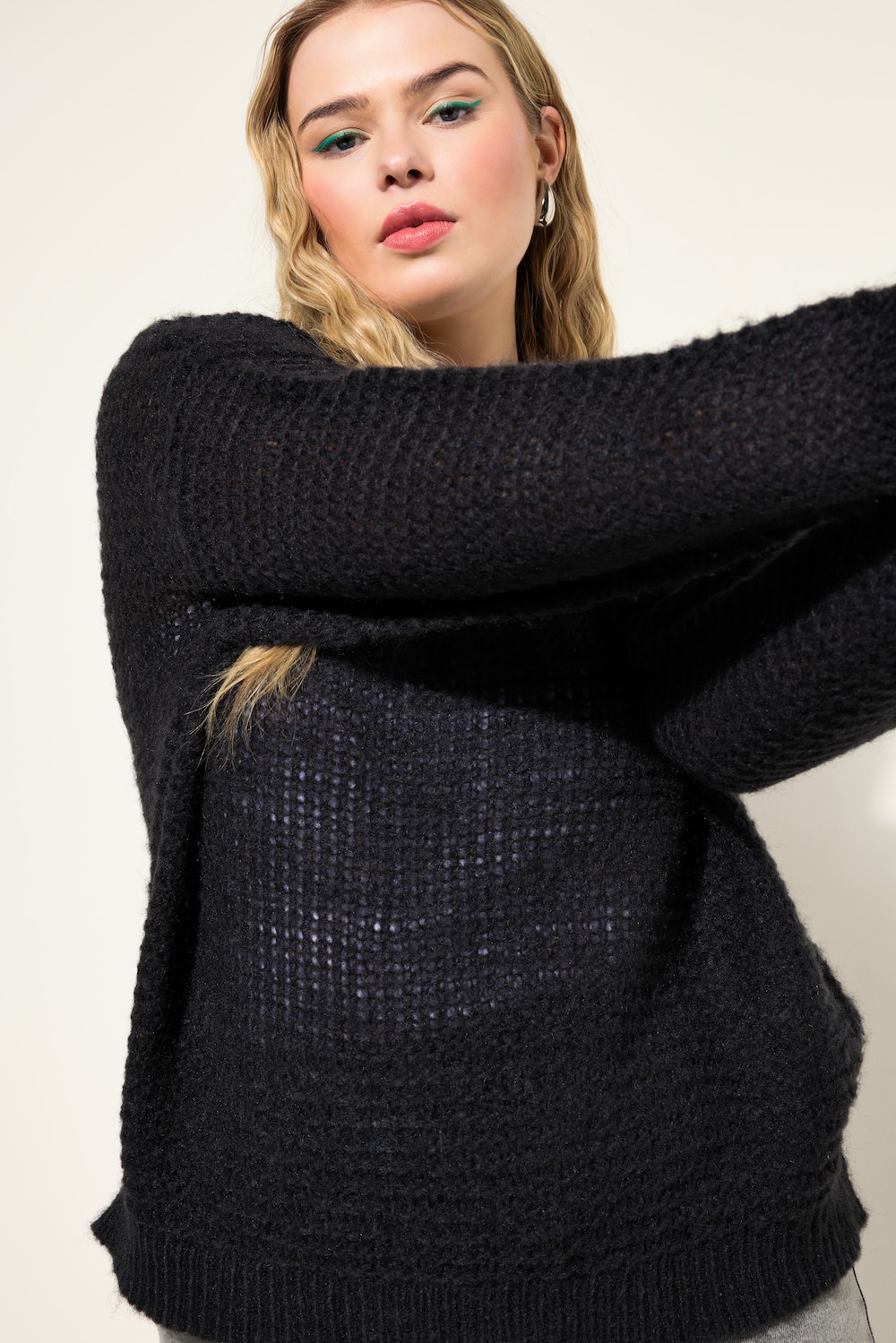 Große Größen Pullover, Damen, schwarz, Größe: 42/44, Synthetische Fasern, Studio Untold von Studio Untold
