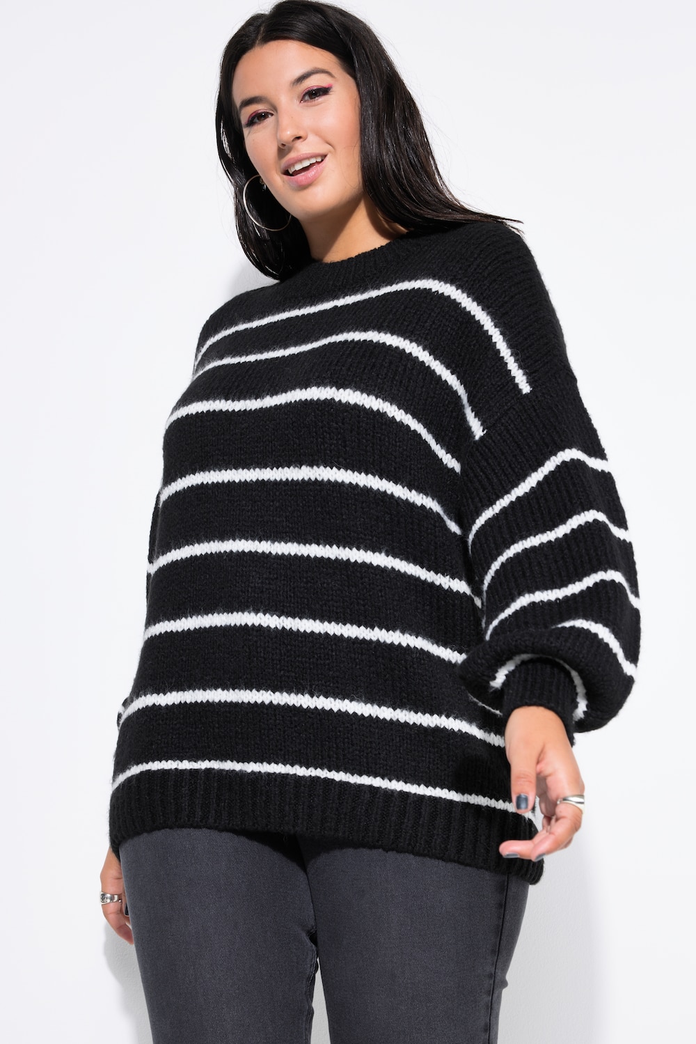 Große Größen Pullover, Damen, schwarz, Größe: 58/60, Synthetische Fasern, Studio Untold von Studio Untold
