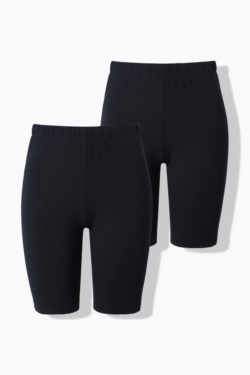 Große Größen Radler Doppelpack, Damen, schwarz, Größe: 42/44, Baumwolle, Studio Untold von Studio Untold