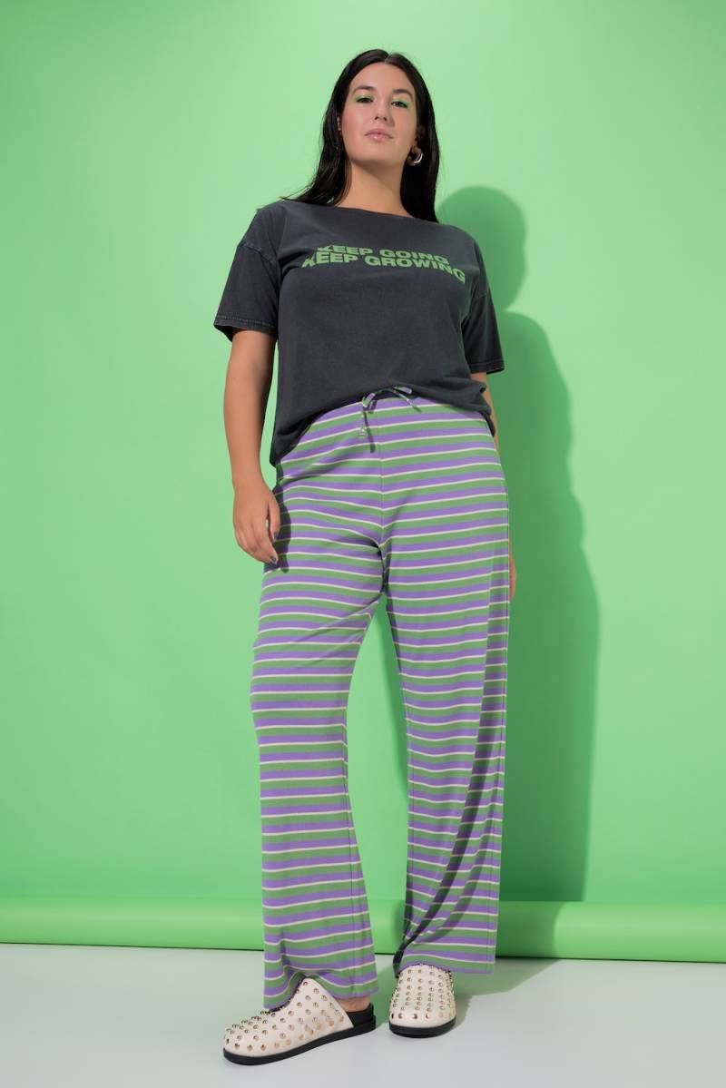 Große Größen Ringelhose, Damen, lila, Größe: 54/56, Polyester/Viskose, Studio Untold Große Größen Ringelhose, Damen, lila, Größe: 54/56, Polyester/Viskose, Studio Untold von Studio Untold