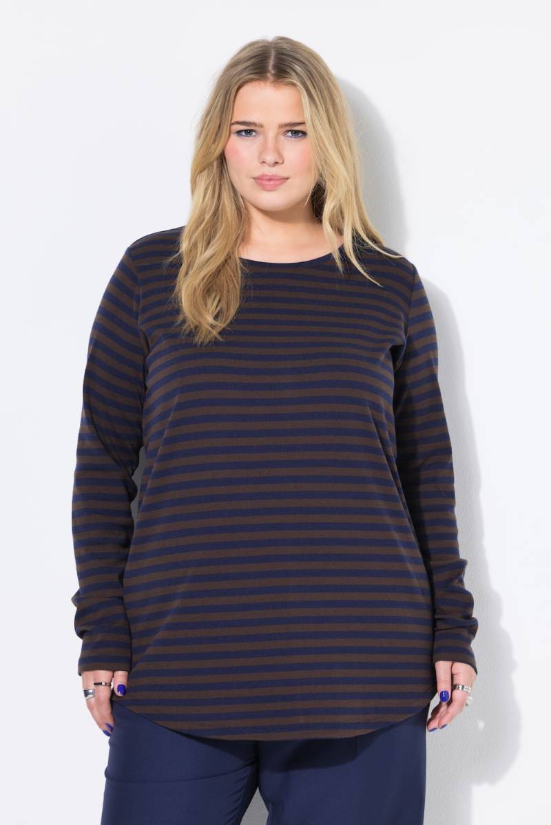 Große Größen Ringelshirt, Damen, blau, Größe: 58/60, Polyester/Viskose, Studio Untold von Studio Untold