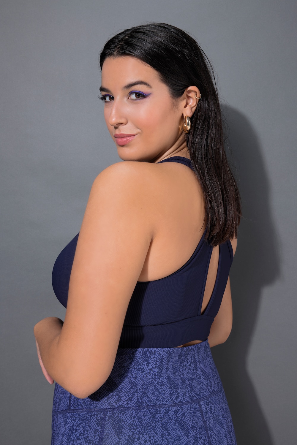 Große Größen Ripp-Bustier, Damen, blau, Größe: 54/56, Polyester/Synthetische Fasern/Elasthan, Studio Untold von Studio Untold