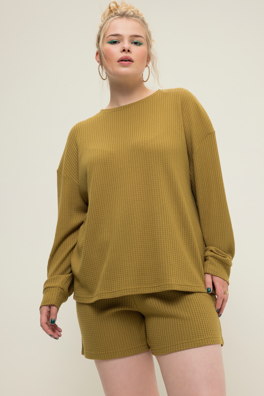 Große Größen Schlafanzug, Damen, braun, Größe: 54/56, Polyester/Viskose, Studio Untold von Studio Untold