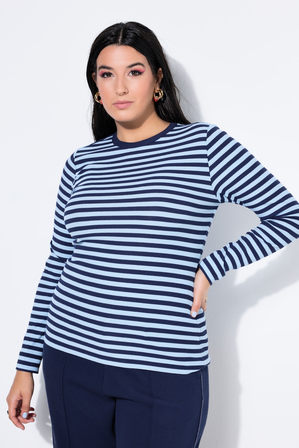 Große Größen Shirt, Damen, blau, Größe: 46/48, Baumwolle/Viskose, Studio Untold von Studio Untold