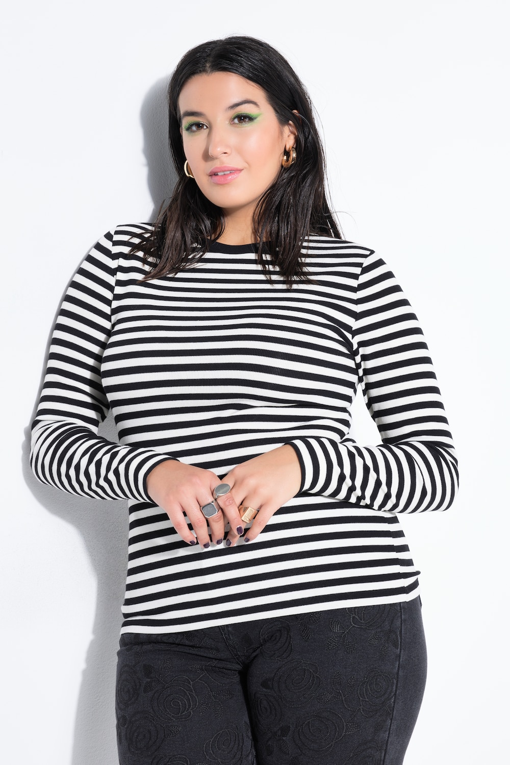 Große Größen Shirt, Damen, schwarz, Größe: 46/48, Baumwolle/Viskose, Studio Untold von Studio Untold