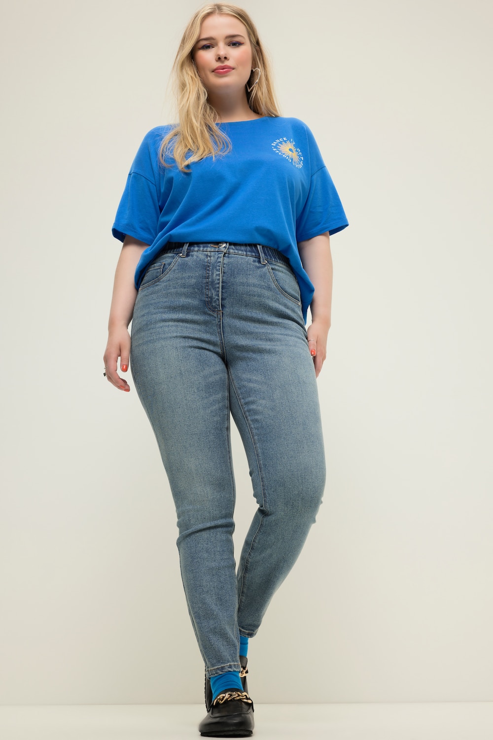 Große Größen Skinny Jeans, Damen, blau, Größe: 48, Baumwolle/Polyester, Studio Untold von Studio Untold