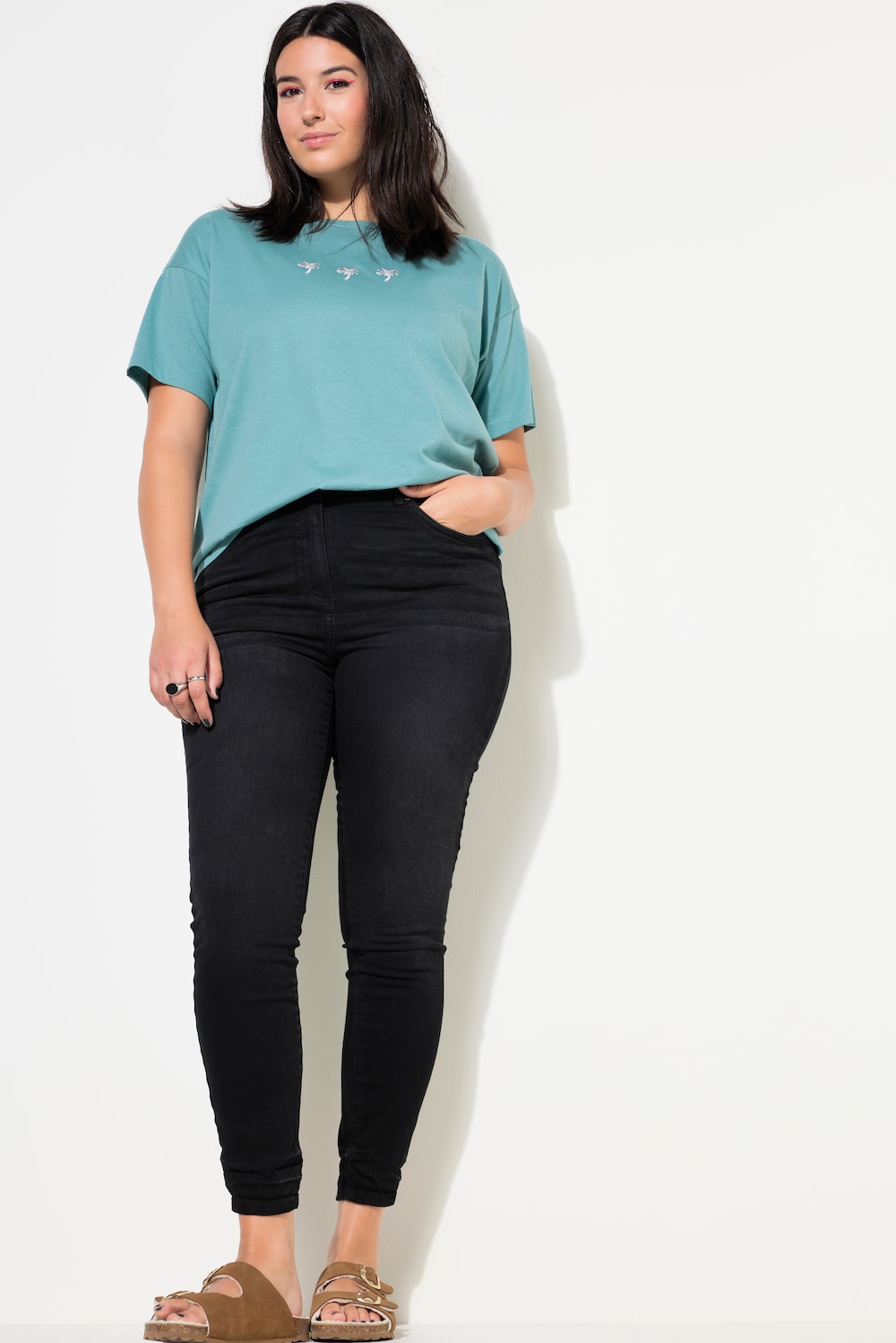 Große Größen Skinny-Jeans, Damen, schwarz, Größe: 42, Baumwolle, Studio Untold Große Größen Skinny-Jeans, Damen, schwarz, Größe: 42, Baumwolle, Studio Untold von Studio Untold
