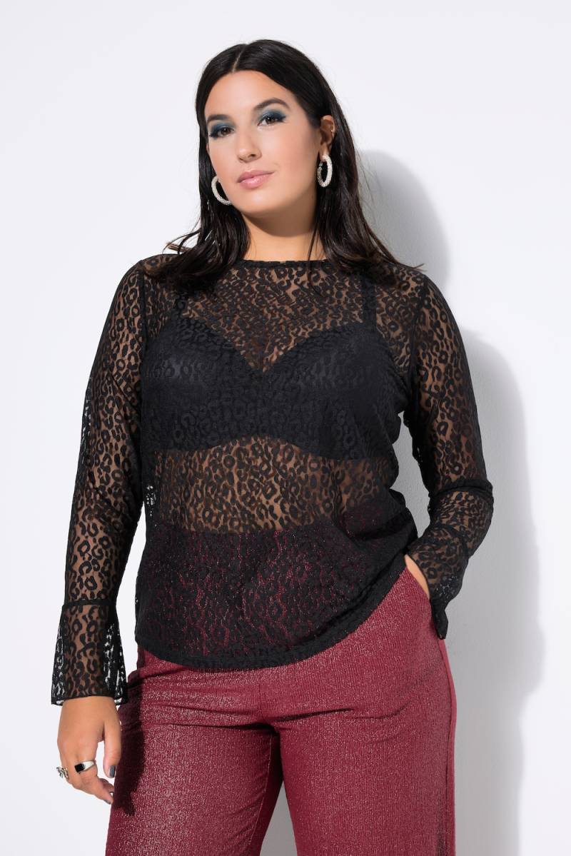 Große Größen Spitzen-Shirt, Damen, schwarz, Größe: 58/60, Synthetische Fasern, Studio Untold von Studio Untold