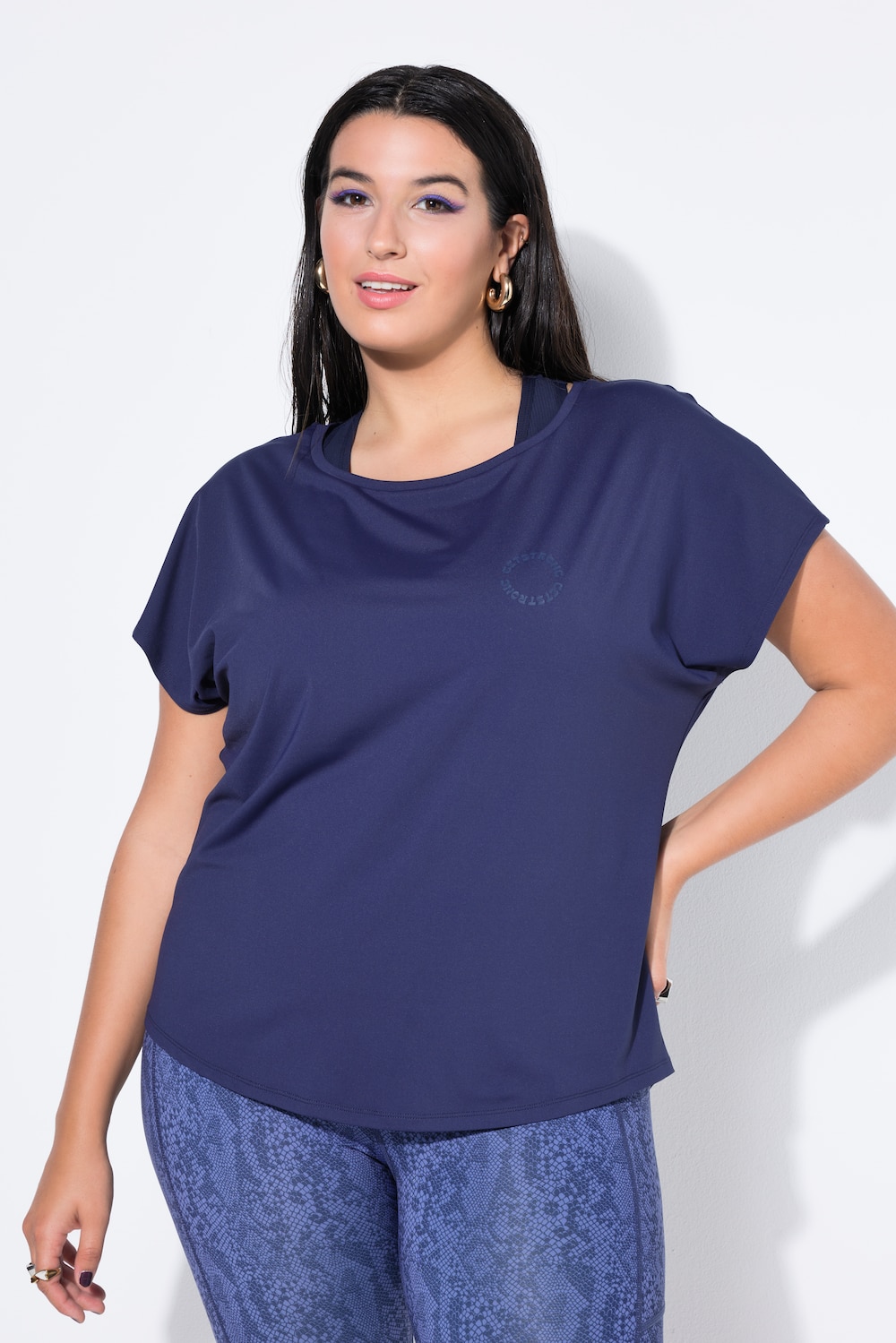 Große Größen Sport-Shirt, Damen, blau, Größe: 50/52, Polyester/Elasthan, Studio Untold von Studio Untold