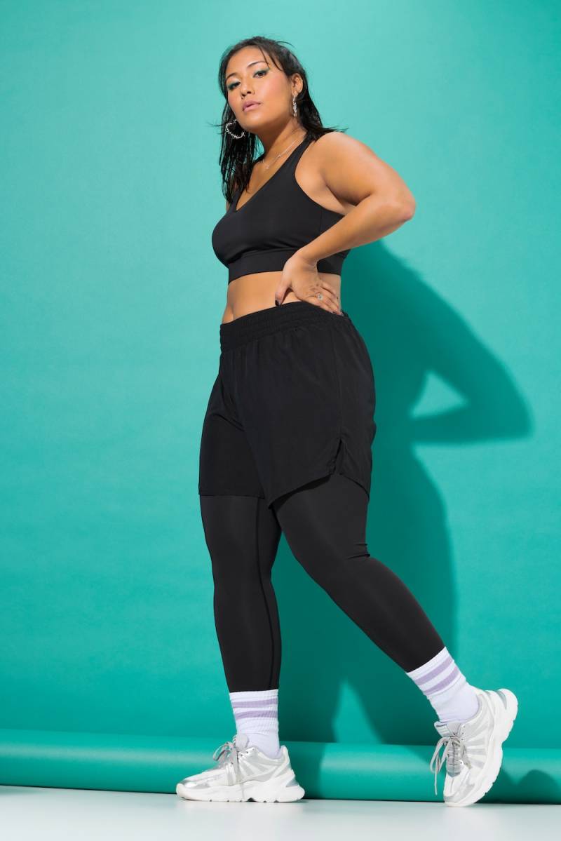 Große Größen Sport-Tights mit Shorts, Damen, schwarz, Größe: 54/56, Polyester/Elasthan, Studio Untold Große Größen Sport-Tights mit Shorts, Damen, schwarz, Größe: 54/56, Polyester/Elasthan, Studio Untold von Studio Untold