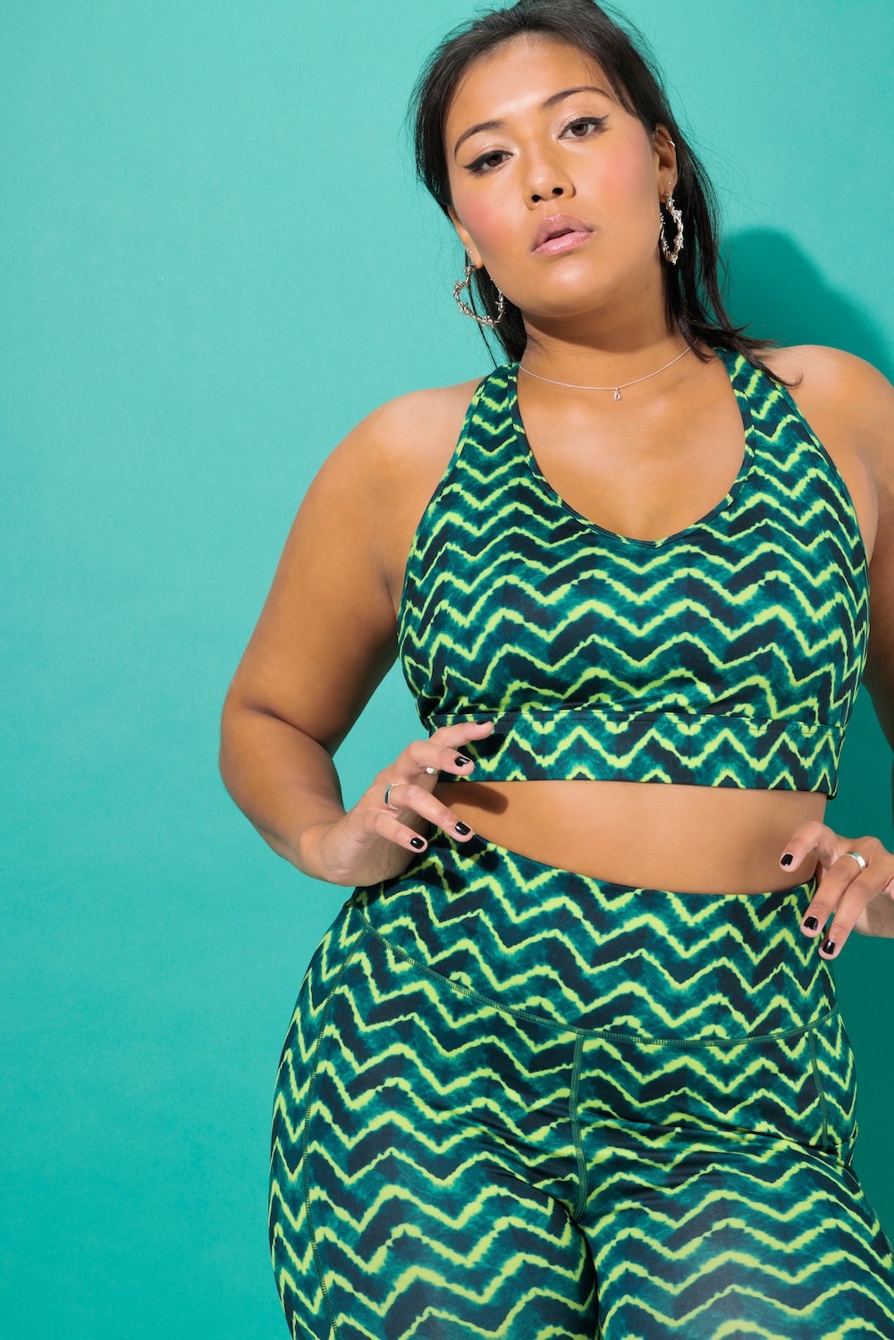 Große Größen Sportbustier, Damen, türkis, Größe: 42/44, Polyester/Elasthan, Studio Untold von Studio Untold