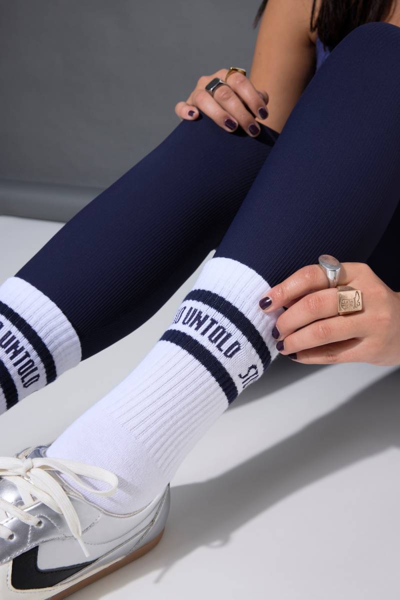 Große Größen Statement Socken, Damen, blau, Größe: 39-42, Baumwolle/Synthetische Fasern, Studio Untold von Studio Untold