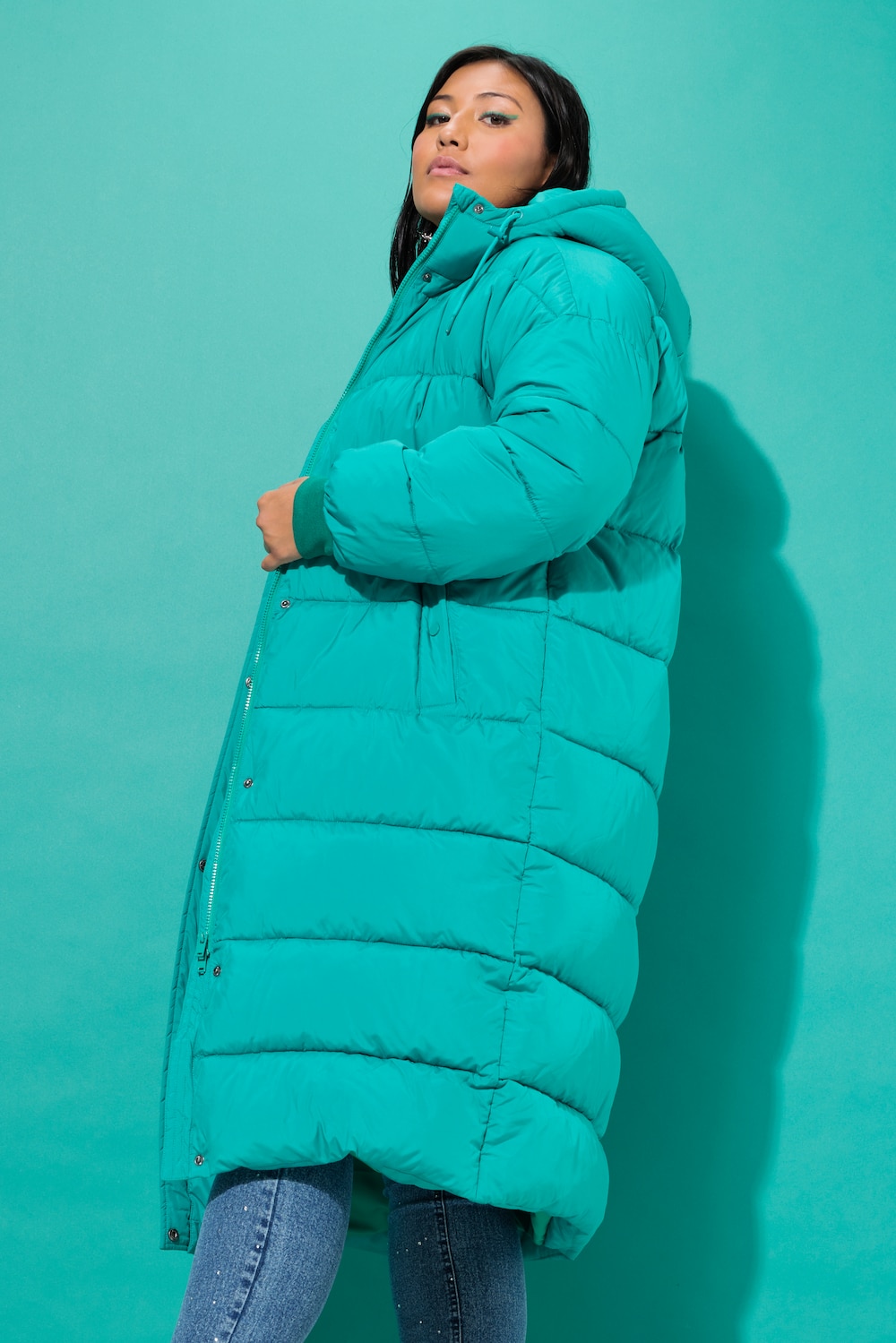 Große Größen Steppmantel, Damen, grün, Größe: 46/48, Polyester, Studio Untold von Studio Untold