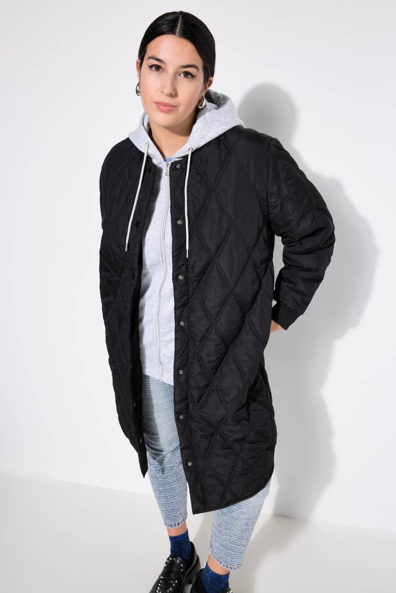 Große Größen Steppmantel, Damen, schwarz, Größe: 42/44, Polyester/Viskose, Studio Untold von Studio Untold