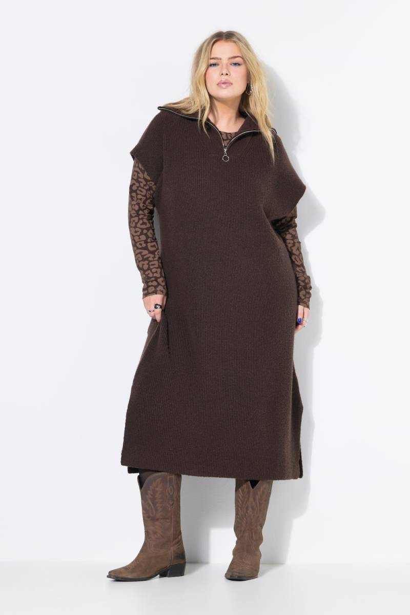 Große Größen Strick-Kleid, Damen, braun, Größe: 50/52, Polyester/Synthetische Fasern, Studio Untold von Studio Untold