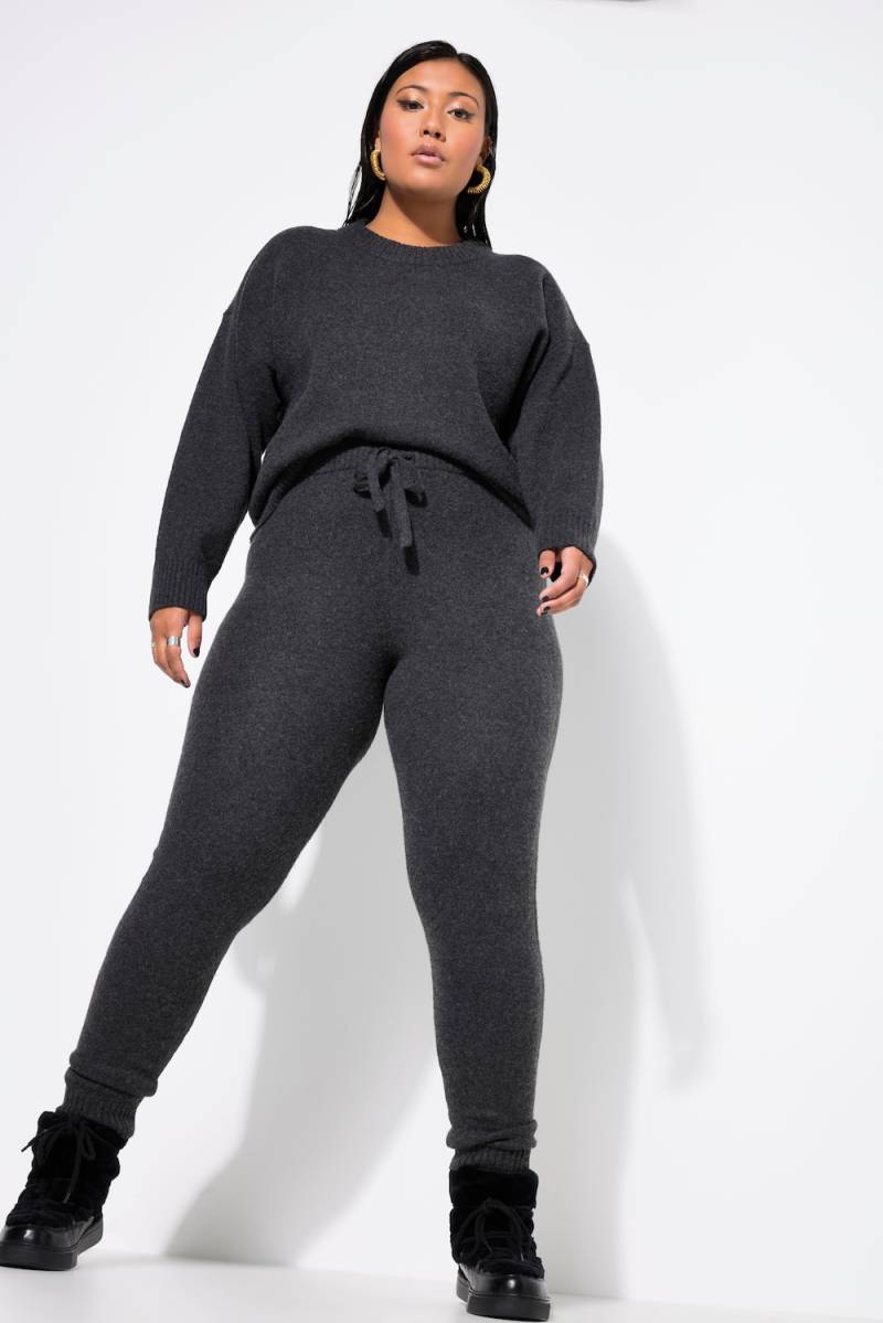 Große Größen Strickhose, Damen, schwarz, Größe: 54/56, Polyester/Wolle, Studio Untold von Studio Untold