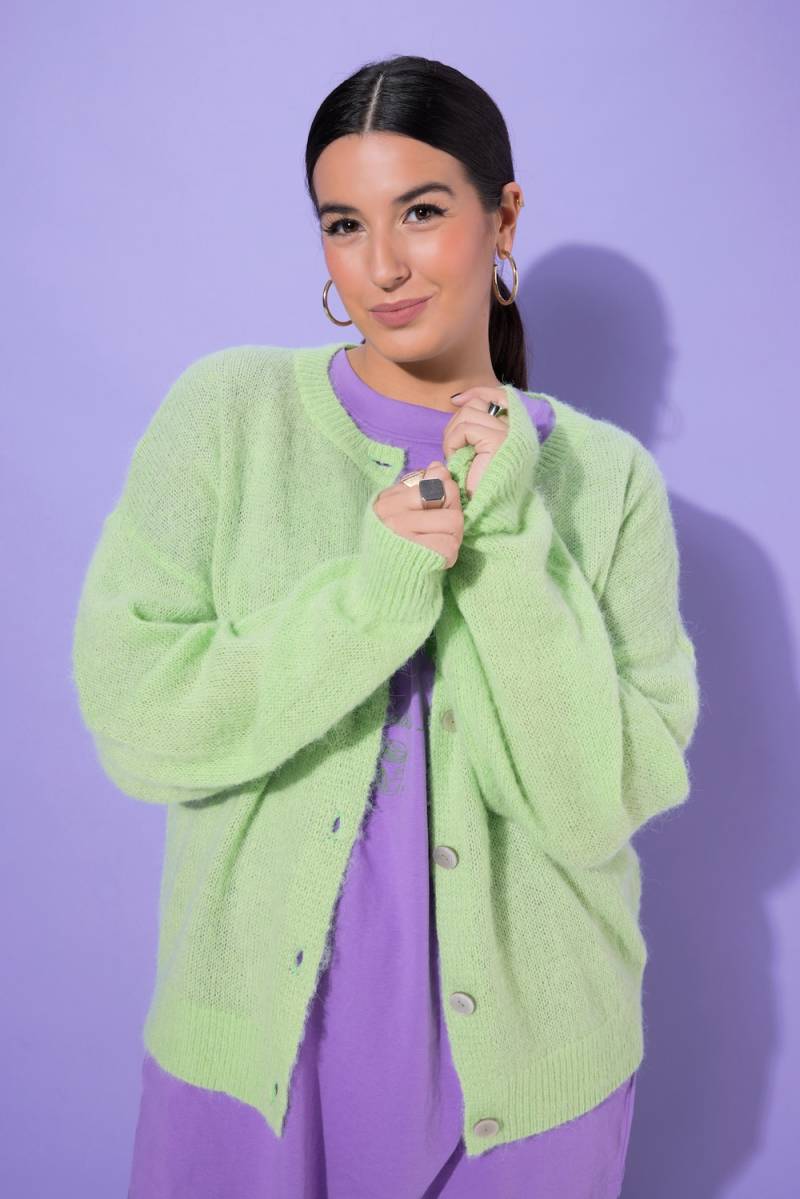 Große Größen Strickjacke, Damen, grün, Größe: 54/56, Synthetische Fasern/Wolle/Polyester, Studio Untold von Studio Untold