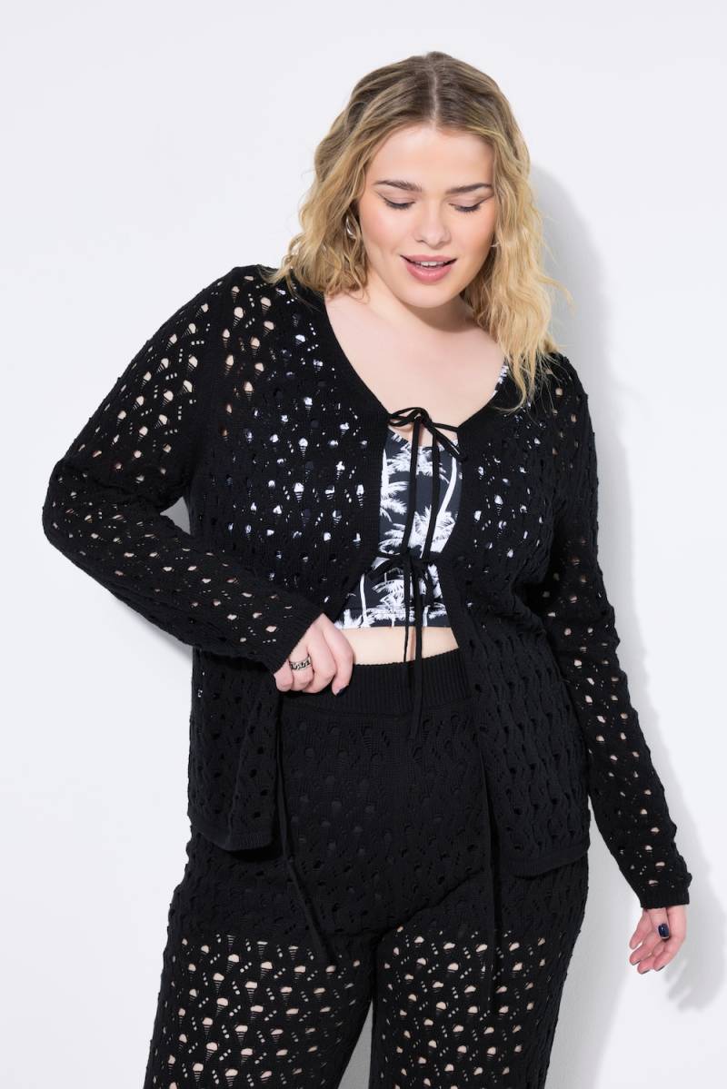 Große Größen Strickjacke, Damen, schwarz, Größe: 50/52, Baumwolle, Studio Untold von Studio Untold