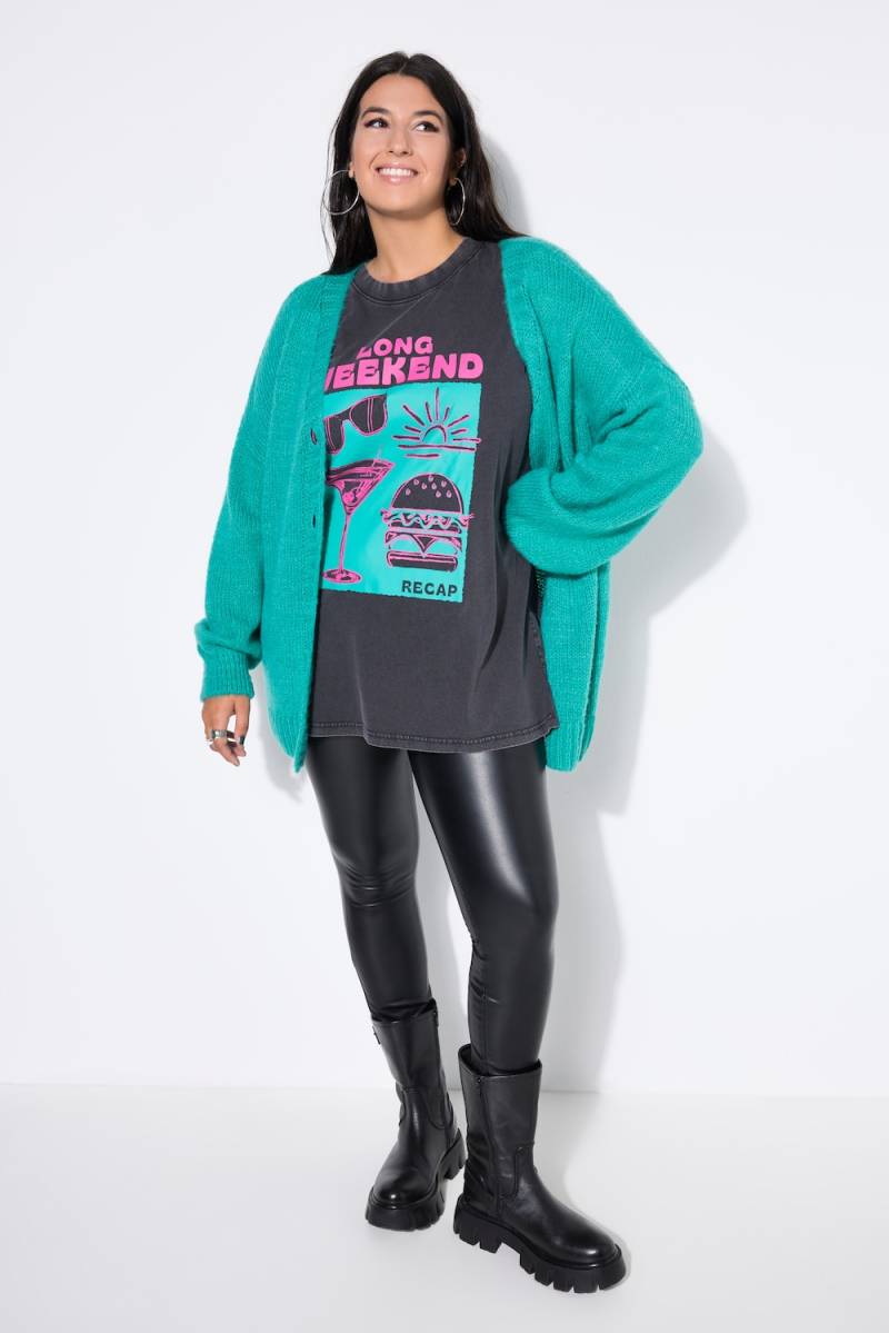 Große Größen Strickjacke, Damen, türkis, Größe: 54/56, Synthetische Fasern/Wolle, Studio Untold von Studio Untold