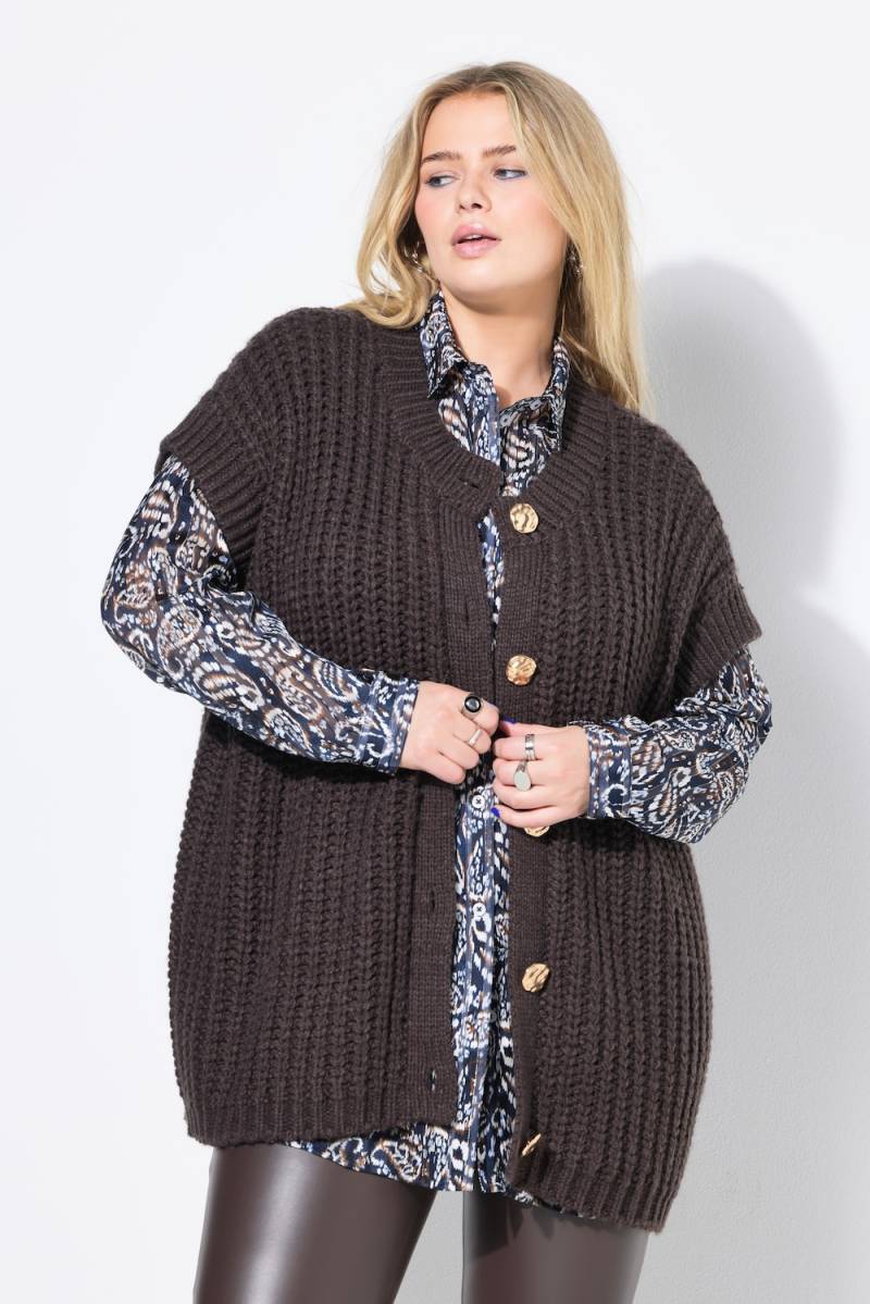 Große Größen Strickweste, Damen, braun, Größe: 50/52, Synthetische Fasern, Studio Untold von Studio Untold