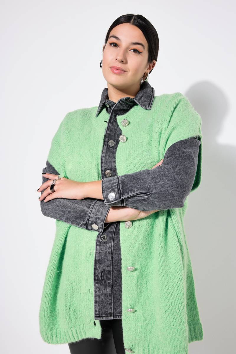 Große Größen Strickweste, Damen, grün, Größe: 58/60, Synthetische Fasern/Wolle, Studio Untold von Studio Untold