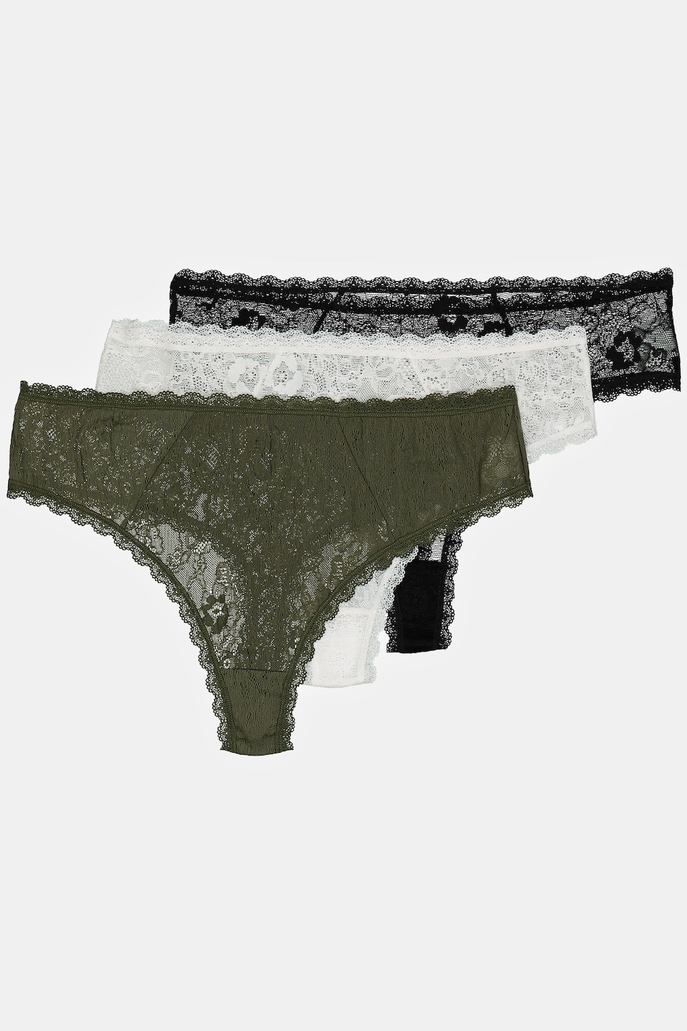 Große Größen Strings im 3er-Pack, Damen, weiß, Größe: 54/56, Baumwolle/Synthetische Fasern/Elasthan, Studio Untold von Studio Untold