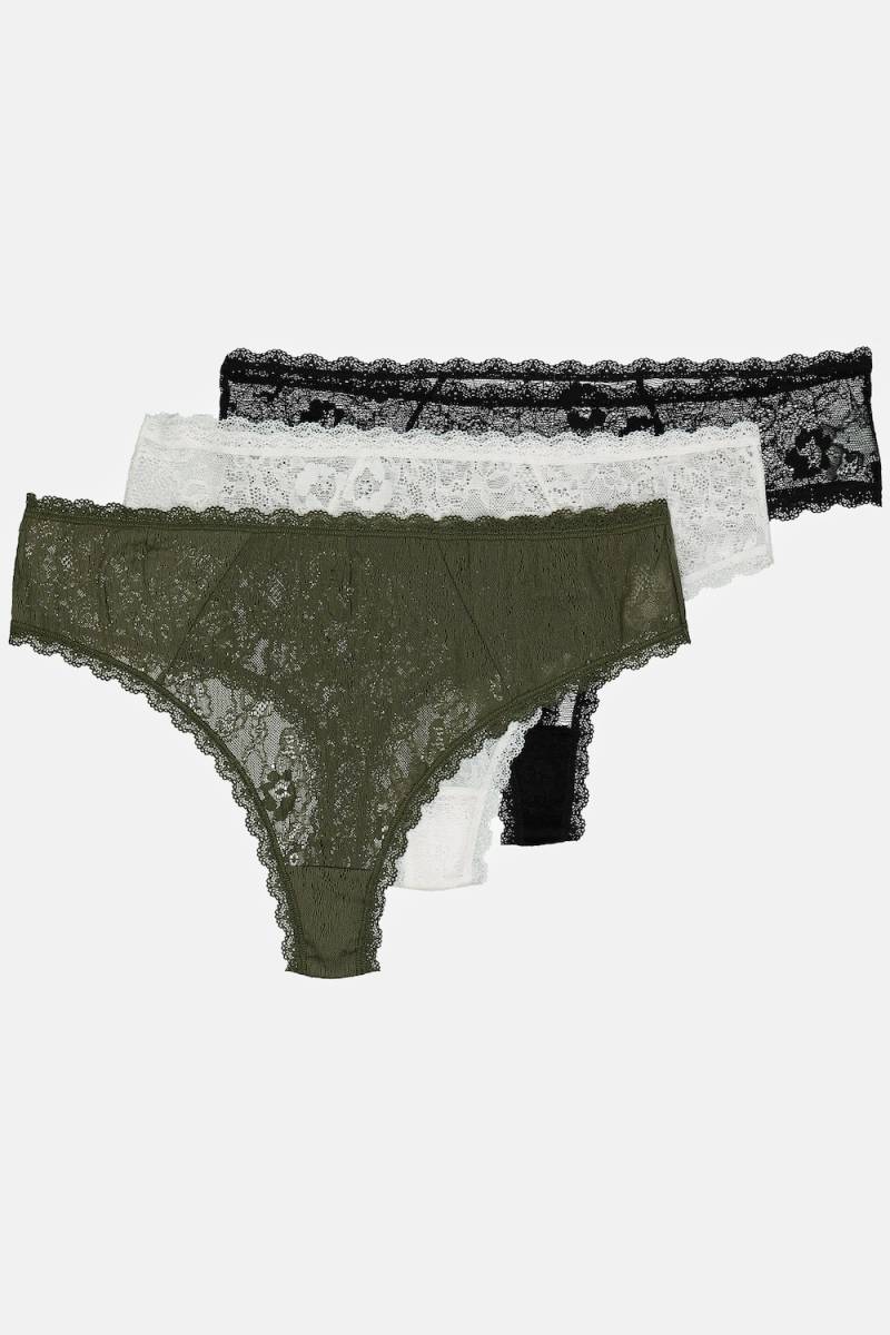 Große Größen Strings im 3er-Pack, Damen, weiß, Größe: 54/56, Baumwolle/Synthetische Fasern/Elasthan, Studio Untold von Studio Untold