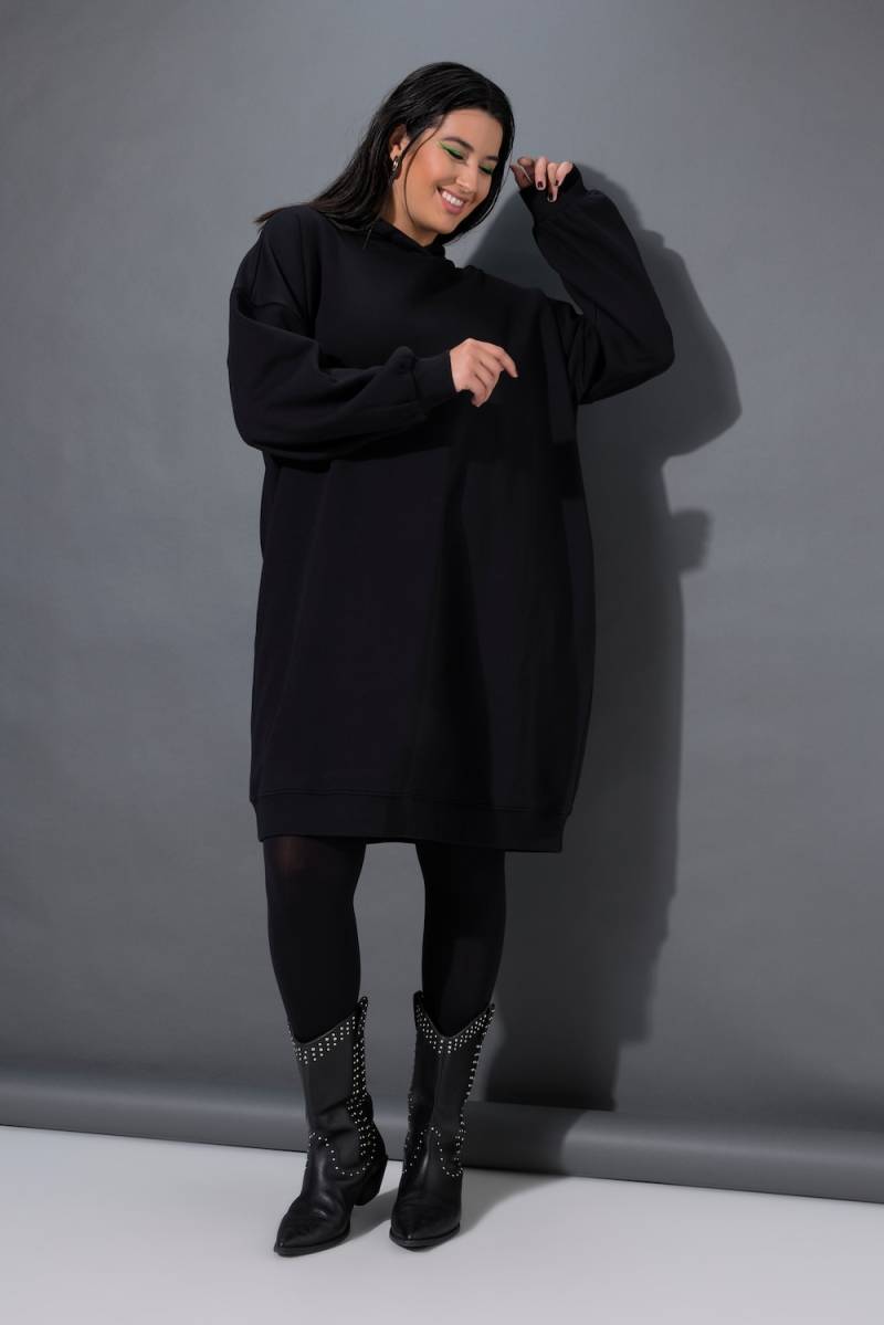 Große Größen Sweat-Midikleid, Damen, schwarz, Größe: 46/48, Baumwolle/Polyester, Studio Untold von Studio Untold