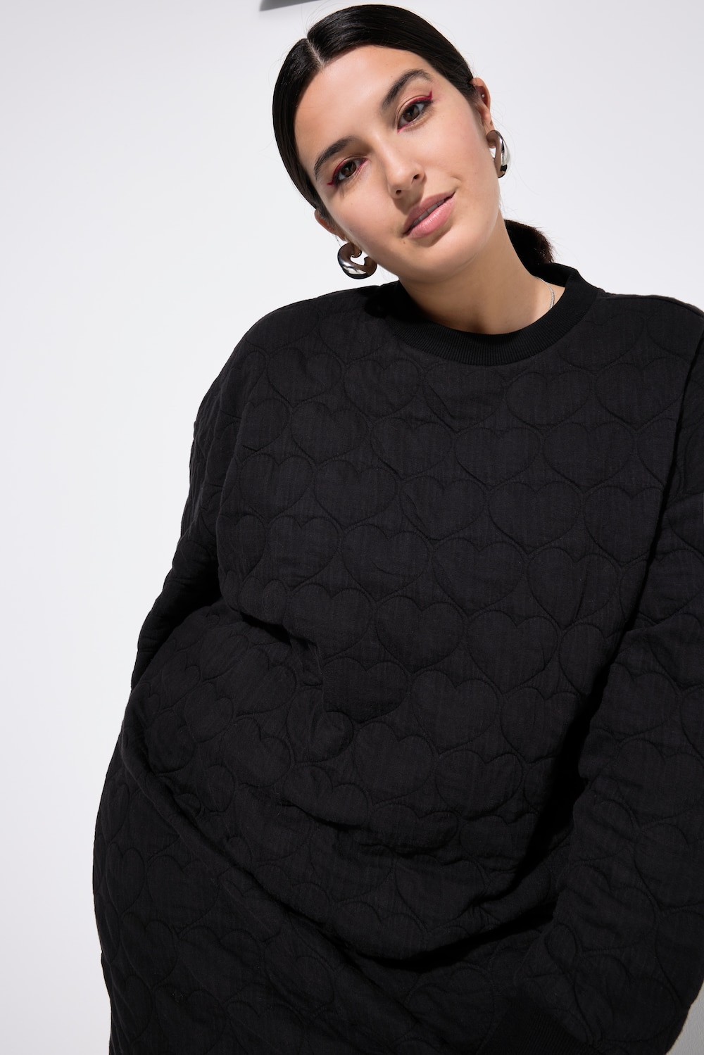 Große Größen Sweat-Minikleid, Damen, schwarz, Größe: 50/52, Polyester/Baumwolle, Studio Untold von Studio Untold