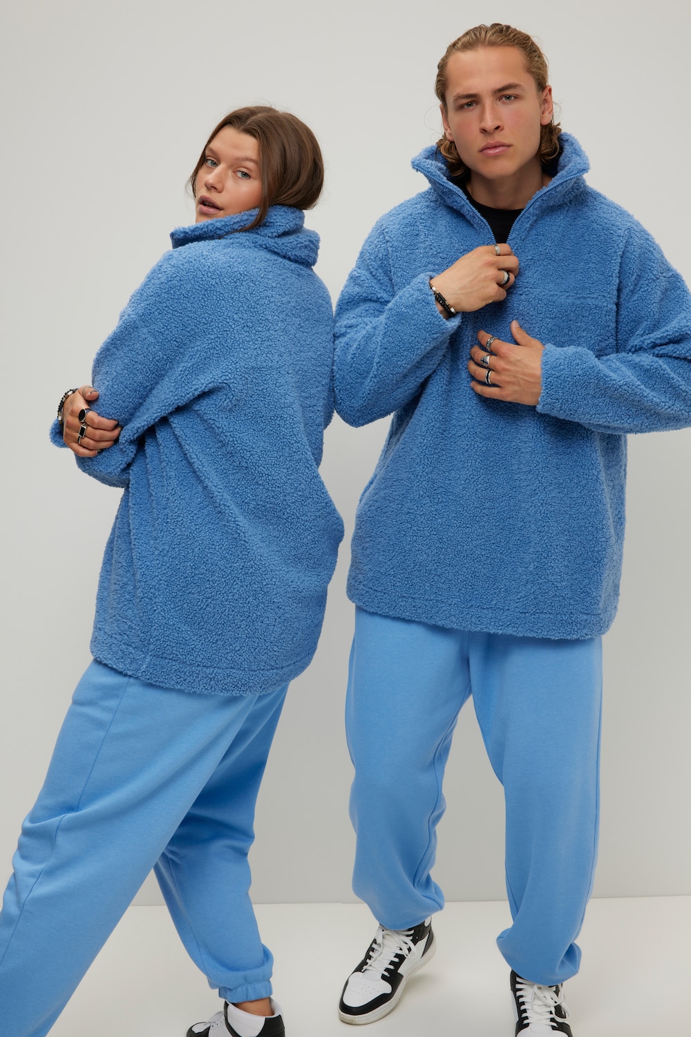 Große Größen Sweater, Damen, blau, Größe: M, Polyester, Studio Untold von Studio Untold