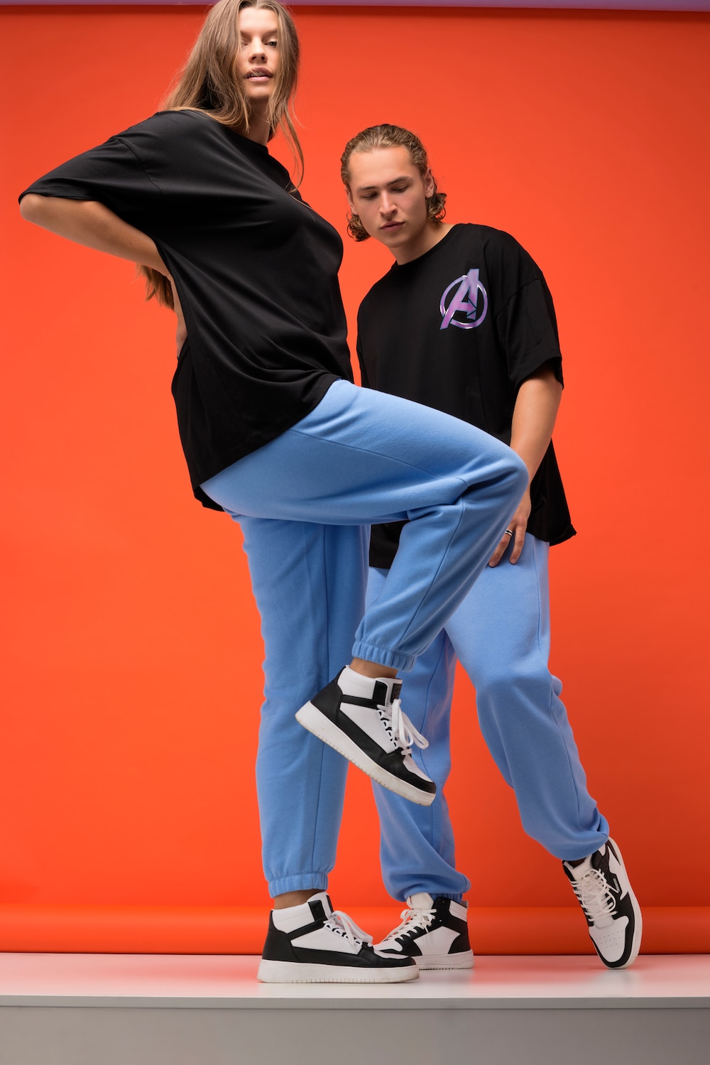 Große Größen Sweatpants, Damen, blau, Größe: XXL, Baumwolle/Polyester, Studio Untold von Studio Untold