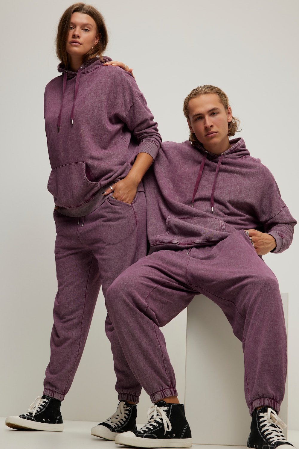 Große Größen Sweatpants, Damen, lila, Größe: M, Baumwolle/Polyester, Studio Untold von Studio Untold