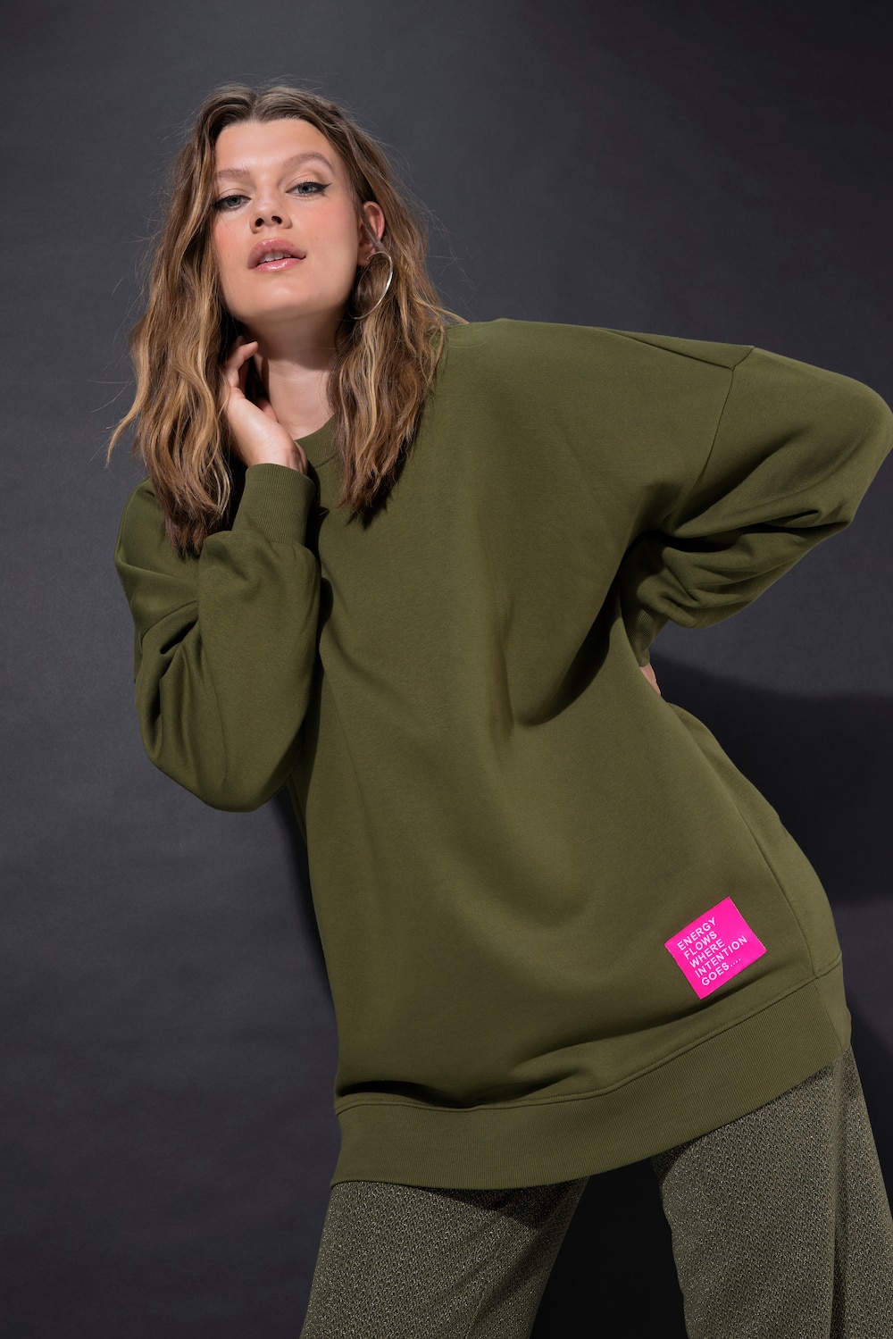 Große Größen Sweatshirt, Damen, grün, Größe: 46/48, Baumwolle/Polyester, Studio Untold von Studio Untold