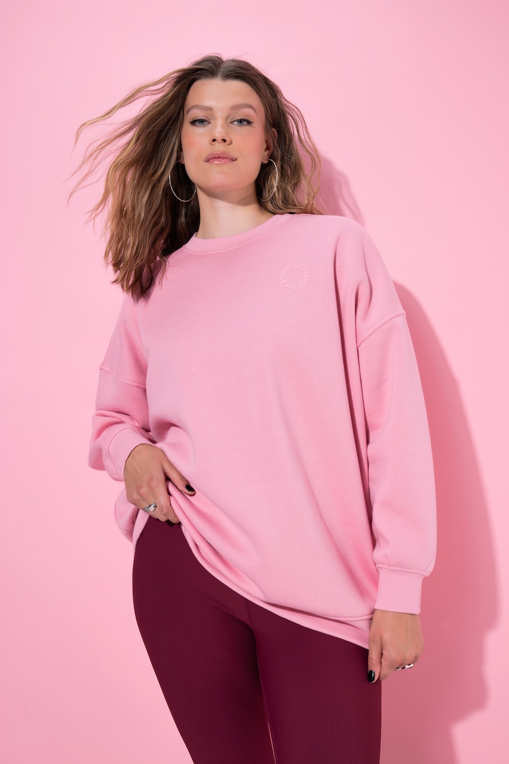 Große Größen Sweatshirt, Damen, rosa, Größe: 46/48, Baumwolle/Polyester, Studio Untold von Studio Untold