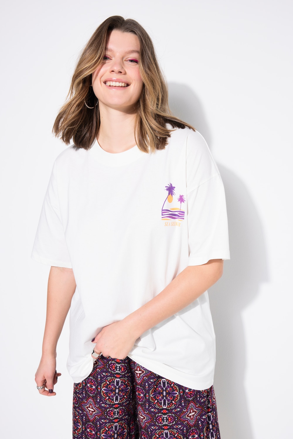 Große Größen T-Shirt, Damen, beige, Größe: 50/52, Baumwolle, Studio Untold von Studio Untold