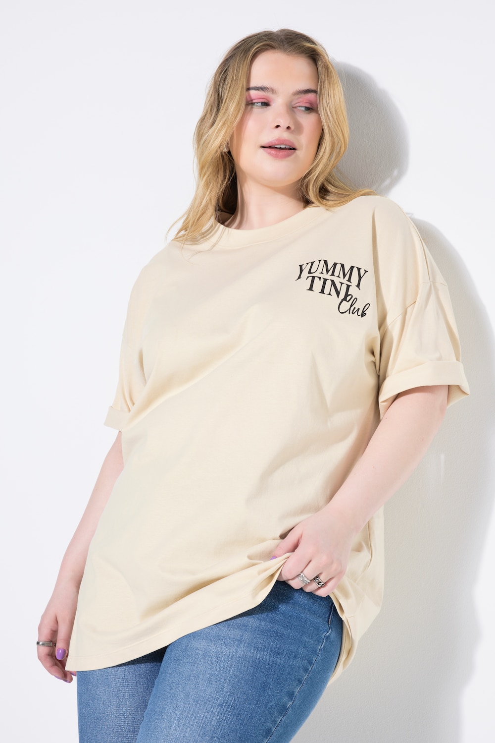 Große Größen T-Shirt, Damen, beige, Größe: 58/60, Baumwolle, Studio Untold von Studio Untold