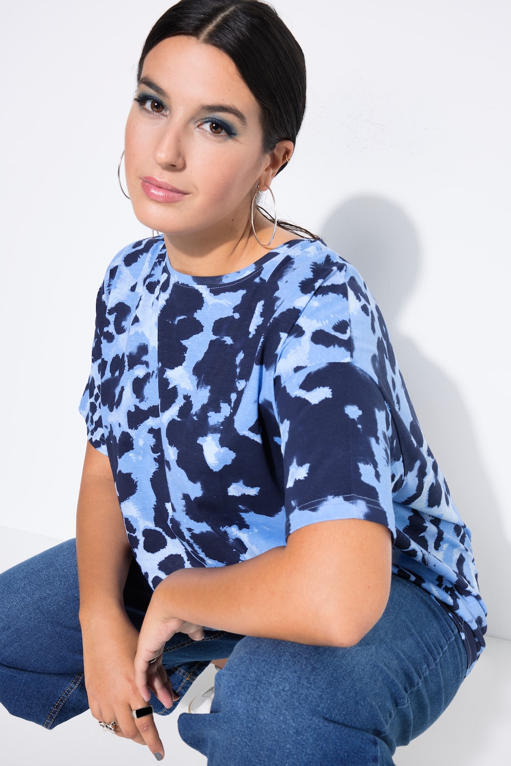 Große Größen T-Shirt, Damen, blau, Größe: 50/52, Baumwolle, Studio Untold von Studio Untold