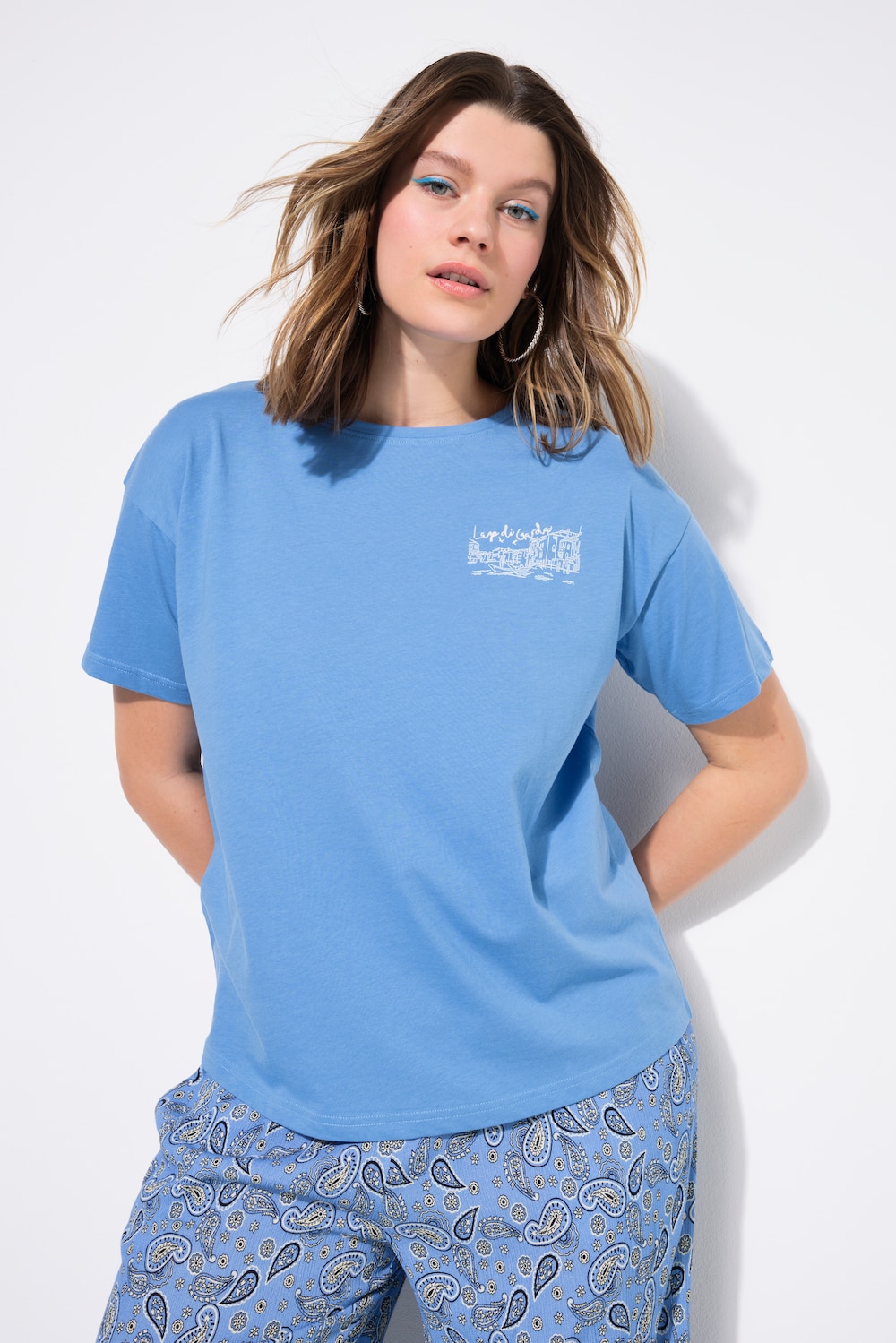 Große Größen T-Shirt, Damen, blau, Größe: 50/52, Baumwolle, Studio Untold von Studio Untold