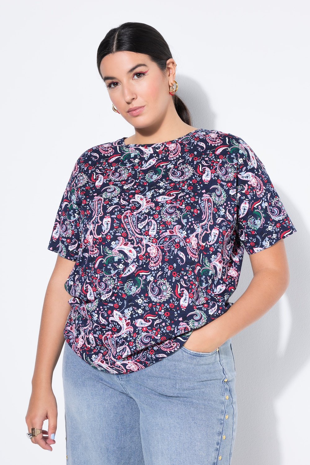 Große Größen T-Shirt, Damen, blau, Größe: 58/60, Baumwolle, Studio Untold von Studio Untold