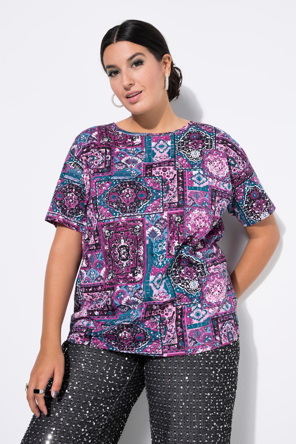 Große Größen T-Shirt, Damen, rot, Größe: 46/48, Baumwolle, Studio Untold von Studio Untold