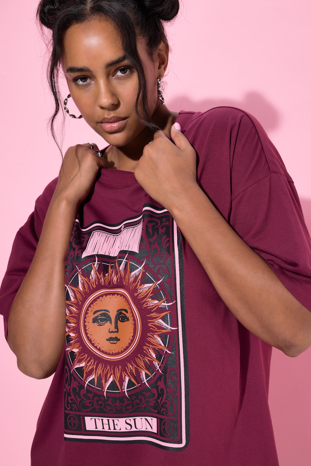 Große Größen T-Shirt, Damen, rot, Größe: 46/48, Baumwolle, Studio Untold von Studio Untold