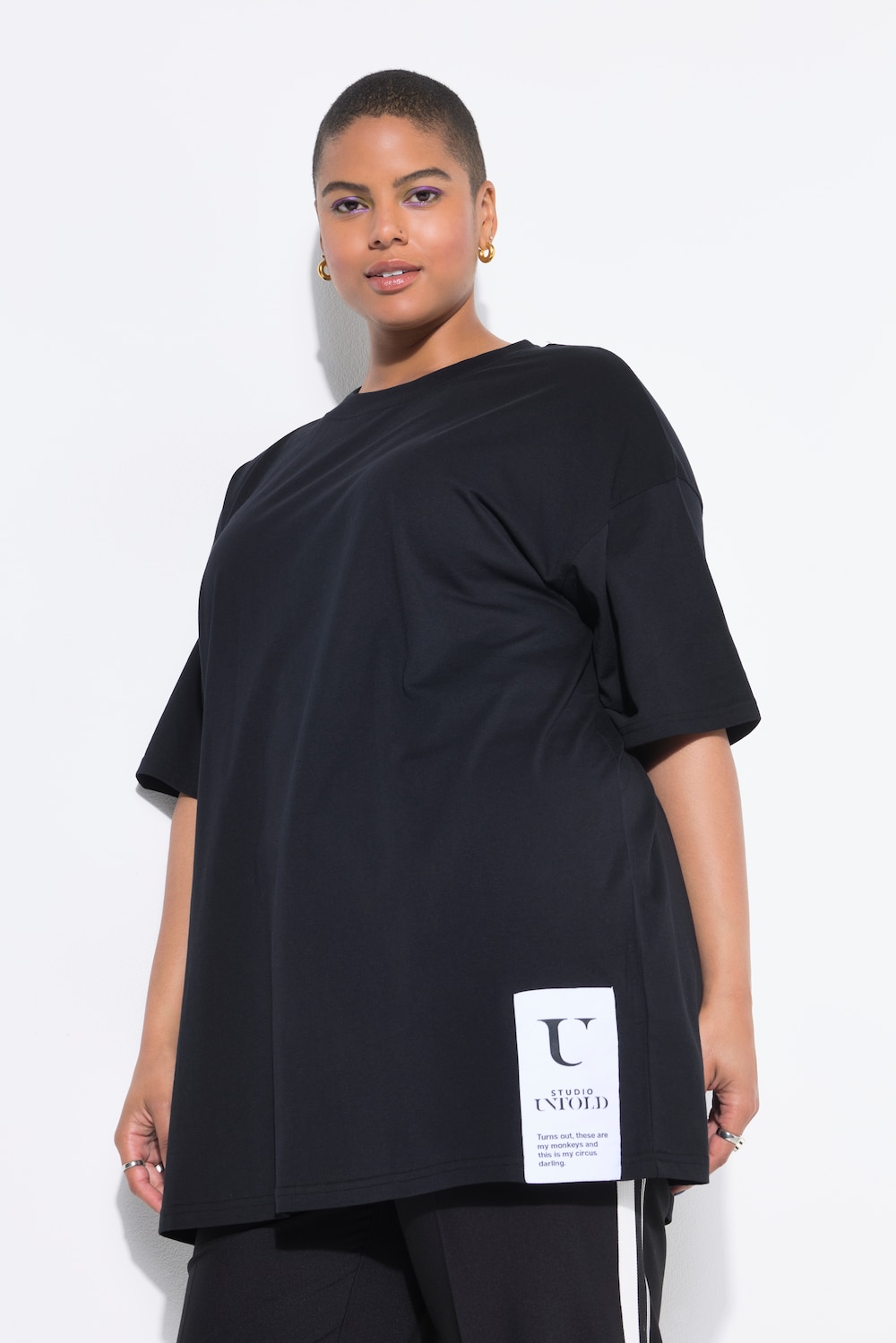 Große Größen T-Shirt, Damen, schwarz, Größe: 42/44, Baumwolle, Studio Untold von Studio Untold