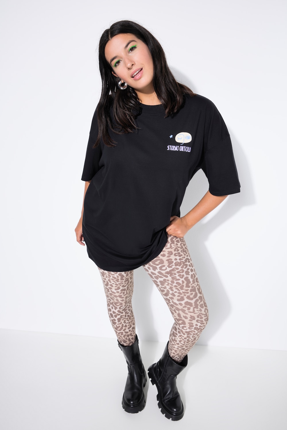 Große Größen T-Shirt, Damen, schwarz, Größe: 42/44, Baumwolle, Studio Untold von Studio Untold