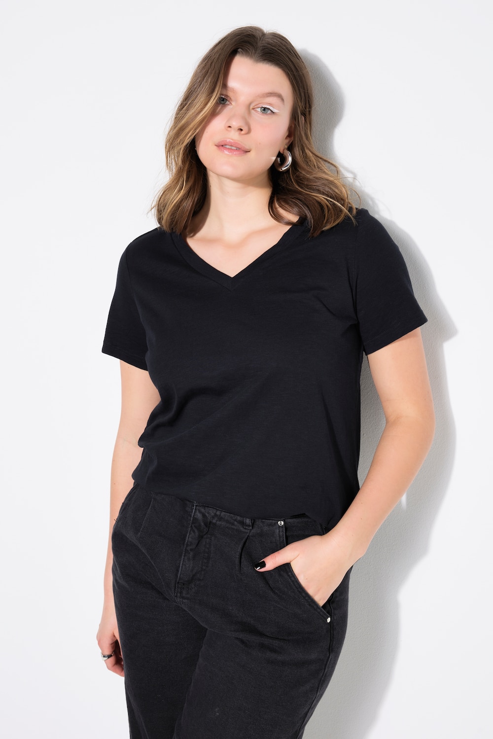 Große Größen T-Shirt, Damen, schwarz, Größe: 58/60, Baumwolle, Studio Untold von Studio Untold