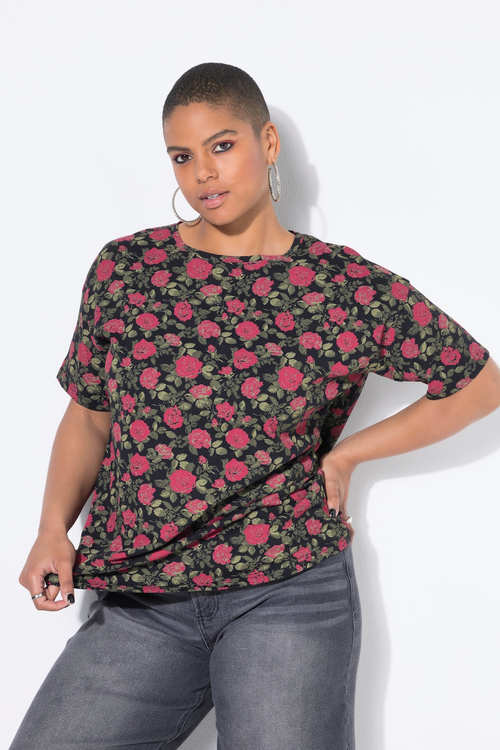 Große Größen T-Shirt, Damen, schwarz, Größe: 58/60, Baumwolle, Studio Untold von Studio Untold