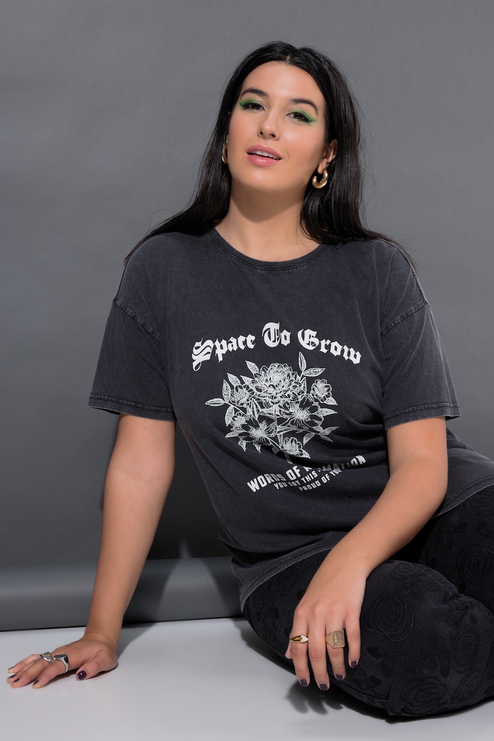 Große Größen T-Shirt, Damen, schwarz, Größe: 58/60, Baumwolle, Studio Untold von Studio Untold