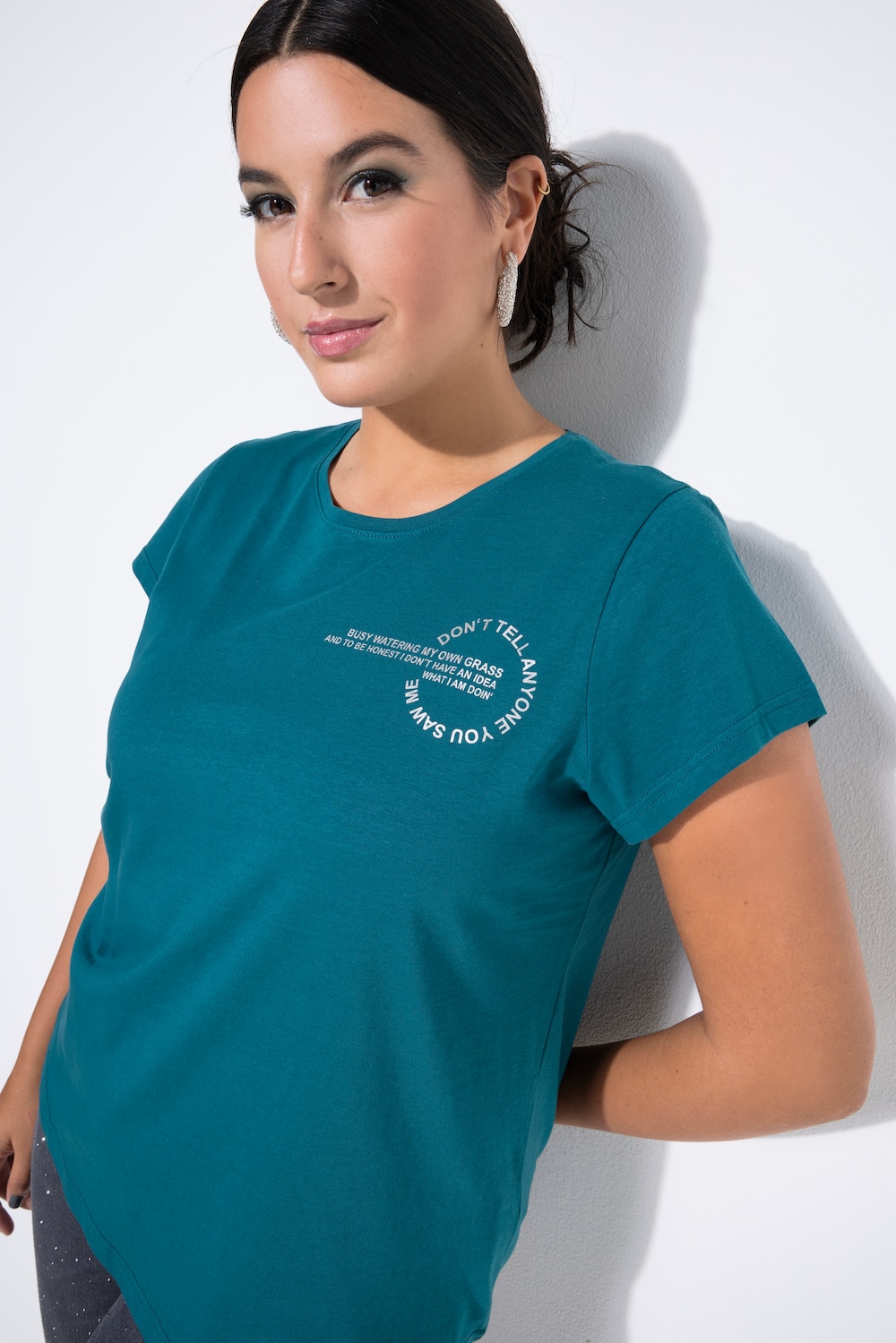 Große Größen T-Shirt, Damen, türkis, Größe: 46/48, Baumwolle, Studio Untold von Studio Untold