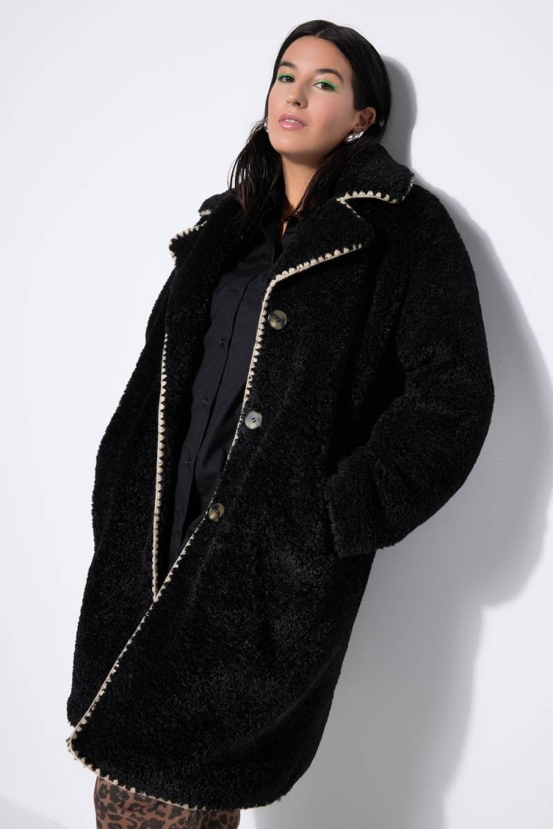 Große Größen Teddy-Mantel, Damen, schwarz, Größe: 54/56, Polyester, Studio Untold von Studio Untold